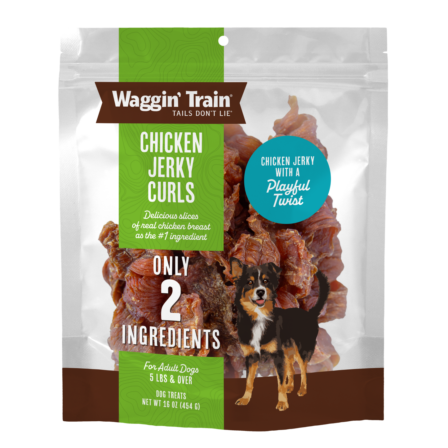 Waggin' Train Chicken Jerky Curls Dog Treats, Made with 100% Real Chicken Breasts, Two All-Natural Ingredients, High Protein Dog Treat, Easily Digestible for Big or Small Dogs